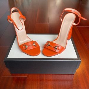 NWT Women Gucci Orange Pumps Heels Size 38 1/2